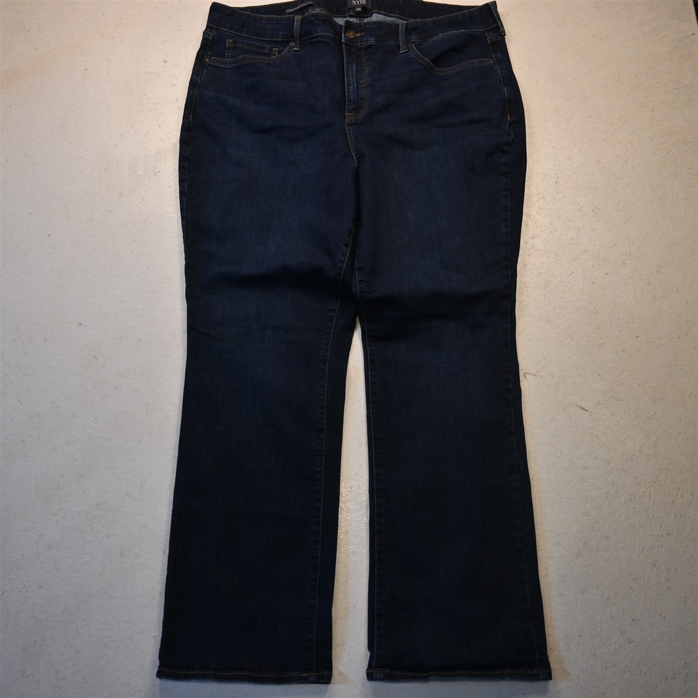 NYDJ 20W High Rise Straight Dark Stretch Denim Womens Jeans